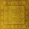thumbnail image 1 of Ahgly Company Machine Washable Indoor Square Oriental Yellow Traditional Area Rugs, 5' Square, 1 of 4
