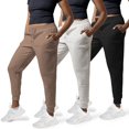 thumbnail image 1 of Paquete de 3 pantalones de chándal Common Stitch para mujer, pantalones de chándal acogedores para mujer, pantalones de yoga de forro polar para mujer (disponibles en Plus), 1 of 1