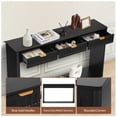 thumbnail image 4 of PHOYAL Fluted Black Console Table with 3 Drawers, Entryway Table with Storage Shelf, Narrow Wood Sofa Table for Hallway Living Room, 4 of 8