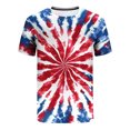 thumbnail image 7 of American Flag Patriotic Graphic Outfit Mens 4th of July Two-Piece Mid Waisted Elastic Short Pants Round Neck Short Sleeve Blouse Independence Day Set, 7 of 7
