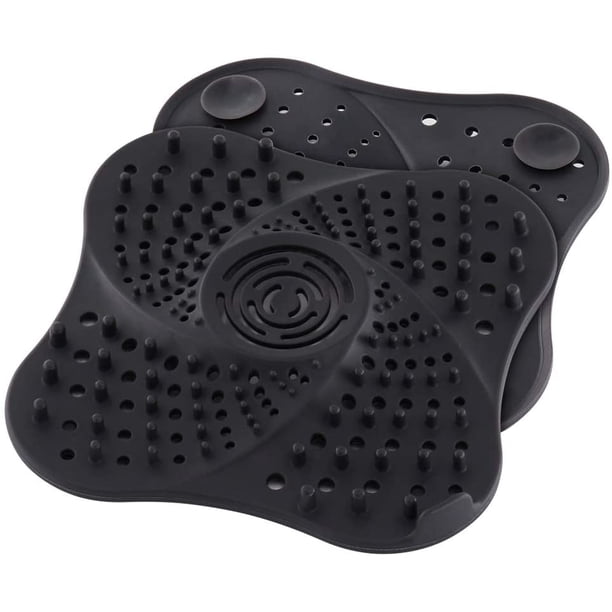 Drenaje de ducha Catéter de cabello, tubo de silicona Drenaje Colector de cabello Filtro de tapón con ventosa para baño Cocina Bañera de goma Colador Cubierta Colector de cabello Xemadio WRMH-1054-2