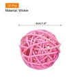 thumbnail image 2 of Unique Bargains 12 Pcs Wicker Rattan Balls 1.6 Inch Rattan Decorative Balls for Vase Fillers Home Decor Pink, 2 of 5