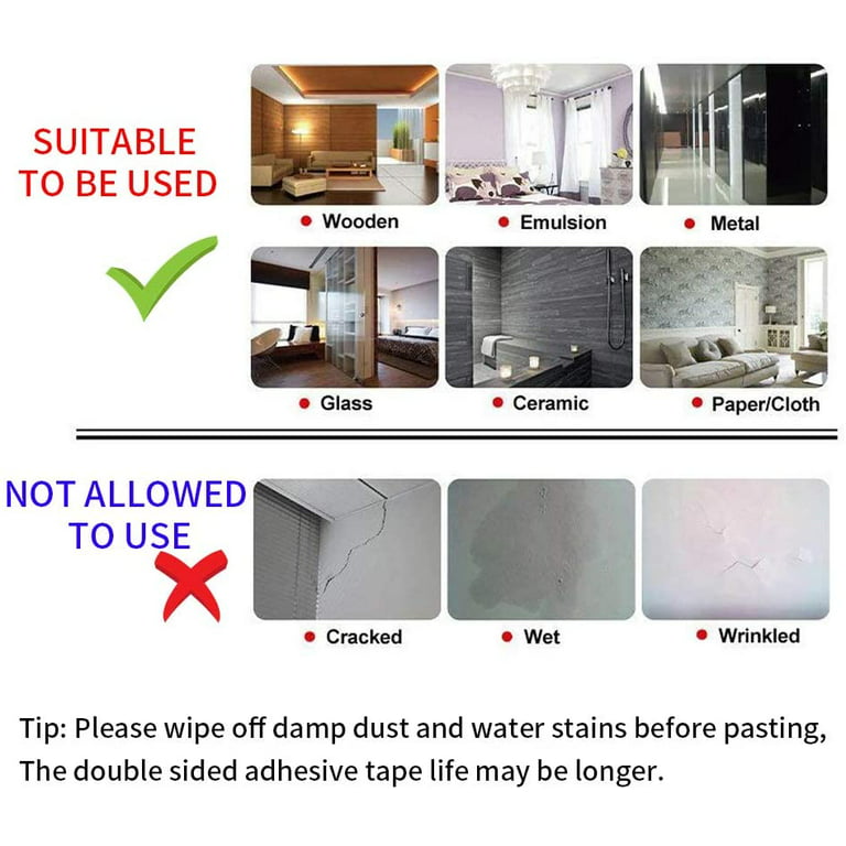 Kaisiking Double Sided Tape Heavy Duty Mounting Tape Multipurpose Removable  Wall Adhesive Tape for Picture,Photo,Poster,Mirror,Carpet (1.18 x 120