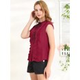 thumbnail image 4 of Unique Bargains Chemise d'Été à Manches Courtes à Nouer au Cou pour Femmes, 4 of 6