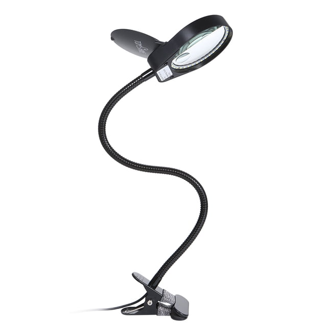 Lupa con lámpara Tomshine Tomshine LED 3X / 10X Lupa de vidrio con clip de abrazadera Luz de mesa Lámpara de escritorio Diseño de lente de aumento Brillo regulable iluminado Portátil flexible ajustabl Tomshine Lupa con lámpara