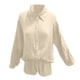 thumbnail image 5 of Conjunto de camisa de manga larga lisa y pantalones cortos para mujer: ropa informal de playa, cintura elástica, tallas S-XXL, contorno de pecho 130-146 cm, 5 of 5