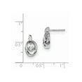 thumbnail image 2 of Sterling Silver Rhodium Cubic Zirconia Vibrant Earrings - Measures 14x7.5mm Wide, 2 of 2