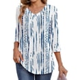 thumbnail image 2 of Fantaslook 3/4 Length Sleeve Womens Tops Dressy Casual Boho Blouses V Neck Pleated Tunic Tops Work Shirts, 2 of 8
