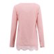 thumbnail image 5 of Mujeres Casual Color sólido Encaje Empalme Cuello redondo Manga larga Blusa delgada Camiseta Tops Pompotops gfhjh10058, 5 of 5