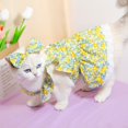 thumbnail image 4 of Ensemble de Vêtements pour Animaux de Compagnie, Robe pour Chien avec Manches Style Princesse et Imprimé Floral, Coiffe d'Été pour Chat, Lavable et Portable, 4 of 8