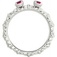 thumbnail image 3 of Created Ruby Sterling Silver Two-Stone Ring, 3 of 6