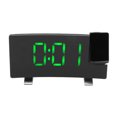 thumbnail image 1 of Electronic Projection Alarm Clock, Dual Alarm Setting Curved Screen Radio Projection Alarm Clock Black Body  for Living Room White Letters,Blue Letters,Green Letters,Red Letters, 1 of 7