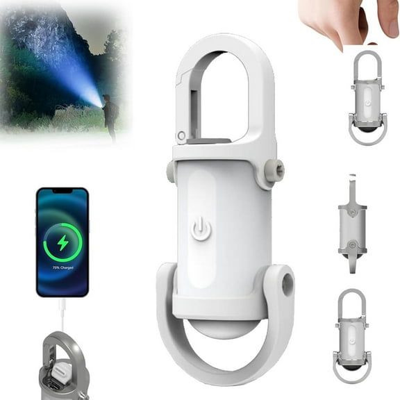 Mini Torch, 2025 Upgraded Version Key Chain Light, 3 in 1 Flashlight & Power Bank Keychain,