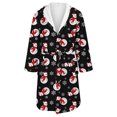 thumbnail image 4 of Women's Fleece Plush Robe Long Warm Plush Bathrobe Loungewear Jacket Printed Comfort Robe, 4 of 5