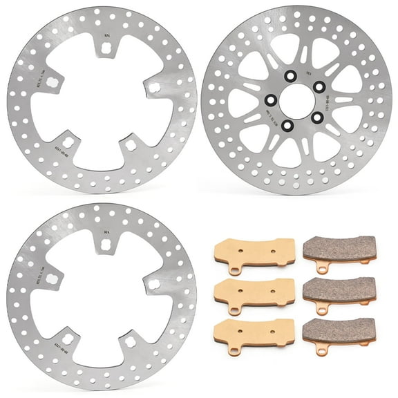 For Harley Front Rear Brake Rotors Pads 14-23 Electra Glide Road King FLHX FLTRX