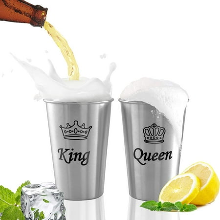 Our Love is Unbreakable,King & Queen Couple Mug,Stainless Steel Cups,Beer Cups,Funny Gifts for Bridal Shower,