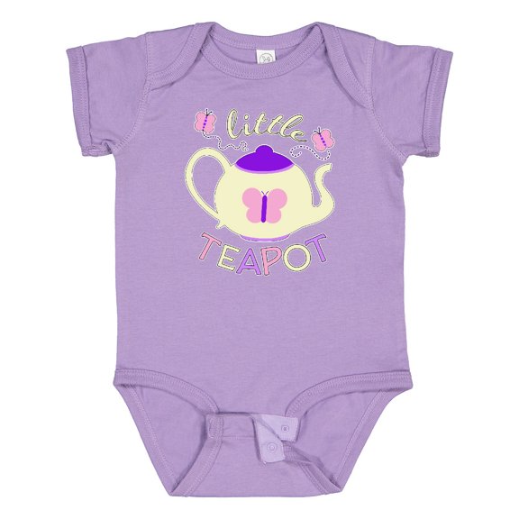 Inktastic Little Teapot Cute Teapot with Butterflies Boys or Girls Baby Bodysuit