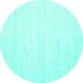 thumbnail image 1 of Ahgly Company Machine Washable Indoor Round Solid Turquoise Blue Modern Area Rugs, 8' Round, 1 of 4