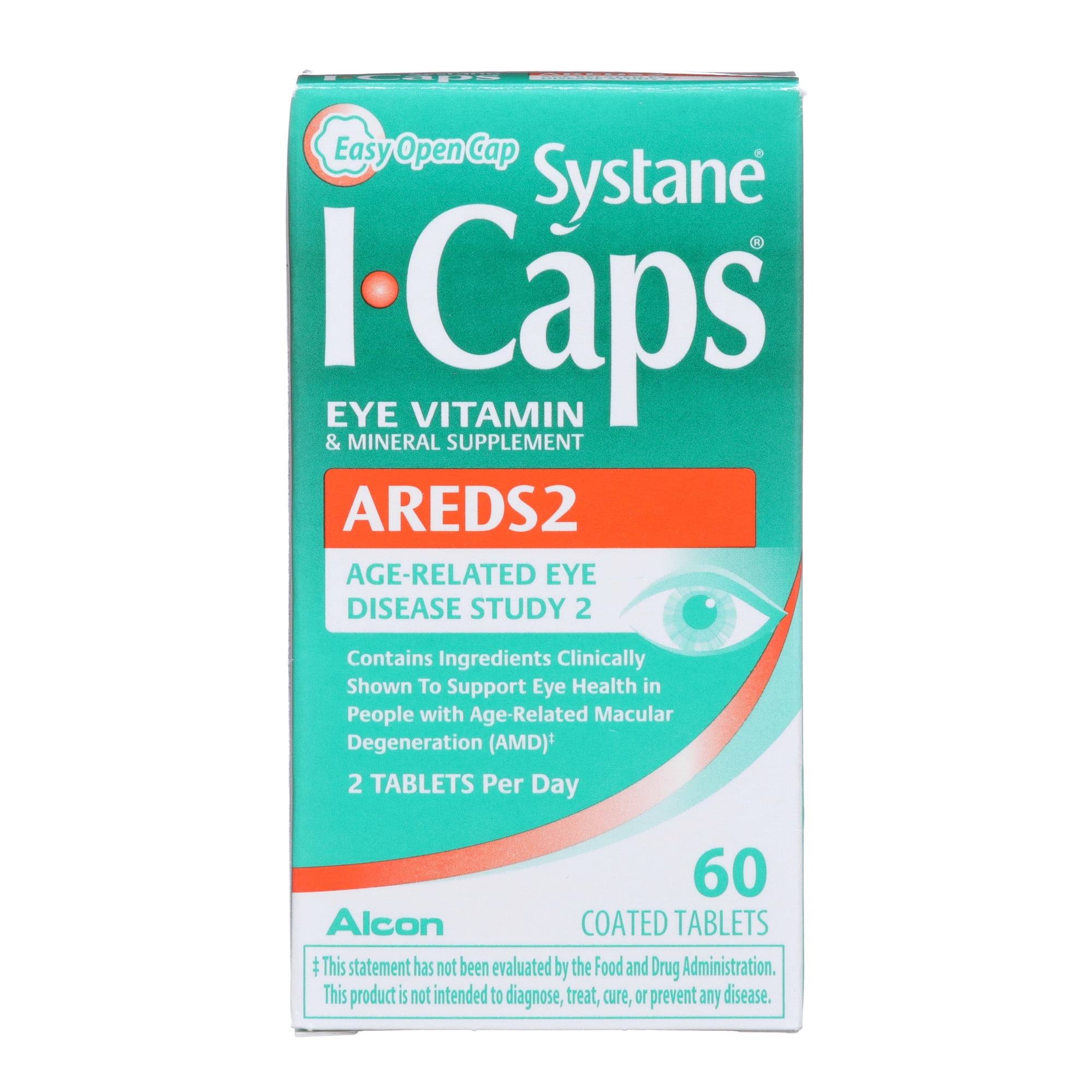 Icaps Systane Areds Formula, Eye Vitamin & Mineral Supplement With ...