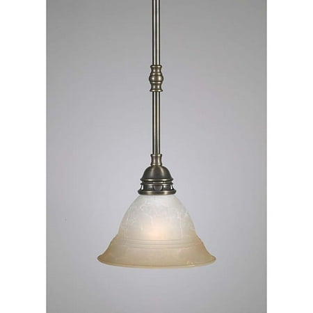 - Aztec Lighting Transitional 1 Light Antique Brass Mini Pendant