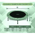 thumbnail image 2 of Upper Bounce Mini Fitness Trampoline - 44" Compact Foldable Rebounder for Kids & Adults - Green, 2 of 6