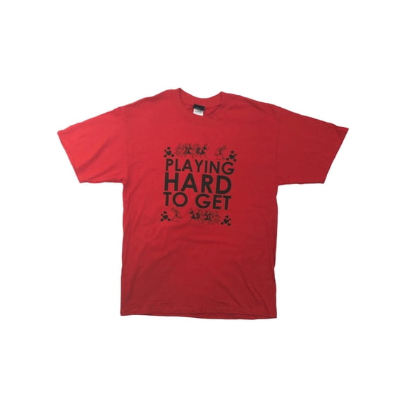 Mens Red Playing Hard To Get Valentines Day T-Shirt Tee Shirt Medium