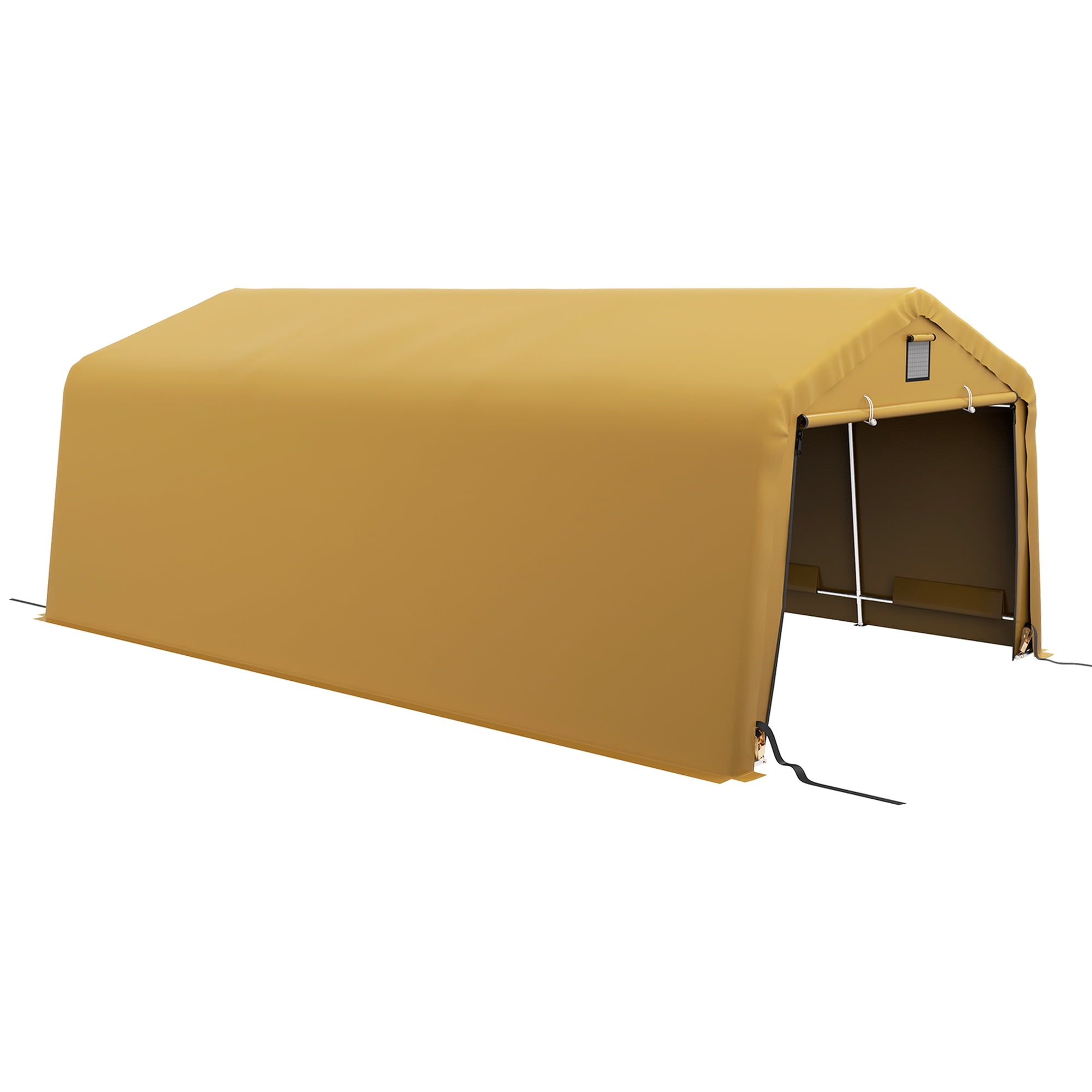 Outsunny 12' x 20' Portable Garage Carport with Ventilation Windows, Beige
