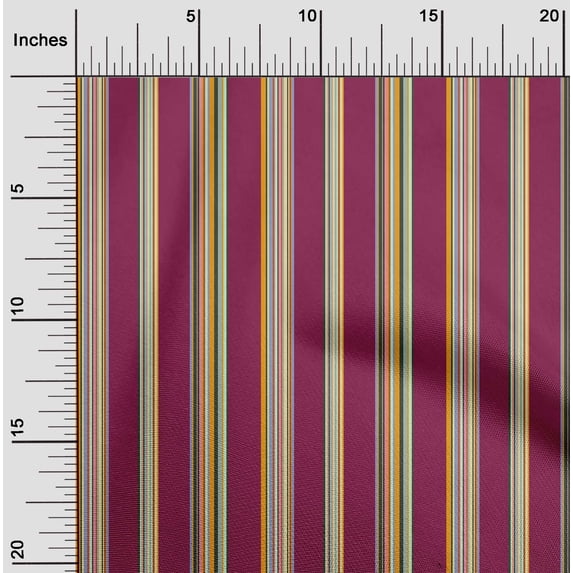 oneOone Cotton Silk Fabric Multicolor Stripe Print Fabric BTY 42 Inch Wide