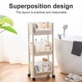 thumbnail image 2 of mmirethe Kitchen Storage Shelf with Wheels Multi-function Movable Cart Laundry Layered Organizer Rack Beige 3 layer, 2 of 6