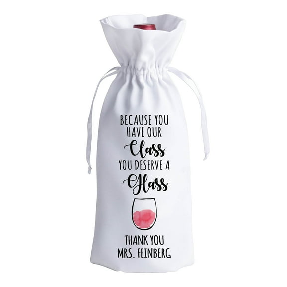 Personalized You Deserve a Glass Wine Gift Bag