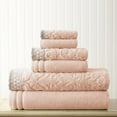thumbnail image 5 of Modern Threads Jacquard Border 6-Piece Cotton Bath Towel Set, Peach, 5 of 5