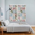 thumbnail image 4 of Green Blue Pink Botanical Kitchen Curtains 63 Inch Length, Spring Floral Vintage Grommet Top Bedroom Living Room Curtains, Light Filtering Cafe Curtain Drapes 2 Panels Set 84''x63'', 4 of 9