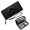 Black, variant on GEEAD Zipper Card Bag with ID Window Slim Long Wallet with Zipper Closure glowing yellow eyes black cat cartoonish style Portable Change Foreskin Clip Daily Commute Essential