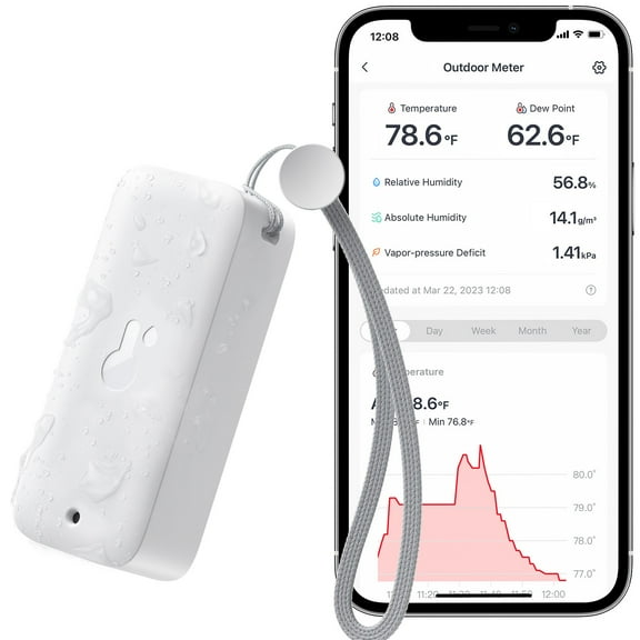 SwitchBot Indoor Outdoor Hygrometer Thermometer, IP65, White