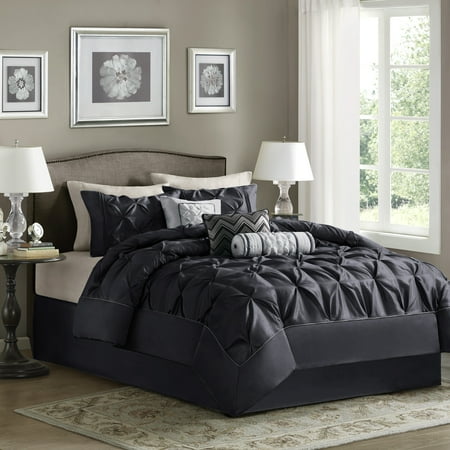 Black Piedmont Tufted Comforter Set (King) 7pc