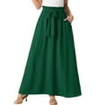 thumbnail image 4 of Cueply Skirts for Women Summer Long Maxi Skirt Elastic High Waist Tie Fashion Beach Dress with Pockets, 4 of 6
