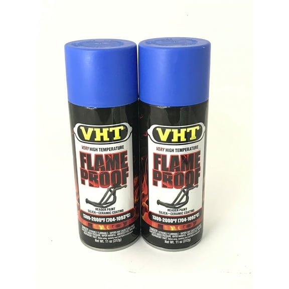 VHT SP110-2 PACK High Temperature Flame Proof FLAT BLUE Header Spray Paint - 11oz