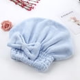 thumbnail image 4 of harmtty Coral Velvet Quick Dry Hair Hat Super Absorbent Shower Head Wrap Towel Bath Cap,Green, 4 of 8