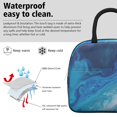thumbnail image 3 of Insulated Lunch Bag for Women, Floral Print Oxford Fabric Lunch Box, Leakproof Thermal Cooler Tote for Work, School & Picnic, Turquoise Marble Pattern, 3 of 5
