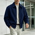 thumbnail image 4 of Men's Faux Suede Jacket Lapel Collar Zip Up with Pockets Loose Casual Coat for Daily Wear, 4 of 6