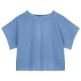 thumbnail image 6 of qolati Workout Tops for Girls Open Back Short Sleeve Shirts Backless Gym Sport Athletic T-Shirt Kids Trendy Running Crop Tee Top Spring, 6 of 6