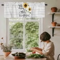 thumbnail image 6 of Sunflowers Rod Pocket Curtain Valance, Farmhouse Country Bee Wooden Grain Farmhouse Window Valance for Living Room, Bedroom, Kitchen 54"W x 18"L, 6 of 9