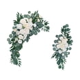 thumbnail image 4 of 2 piezas de flores de arco de boda, flores artificiales modernas, hojas , decoración de señal de bienvenida para recepción, día de San Valentín Blanco, 4 of 8