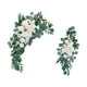 thumbnail image 4 of Paquete de 2 centros de mesa florales con arco para bodas, letreros de bienvenida de estilo rústico. Blanco, 4 of 9