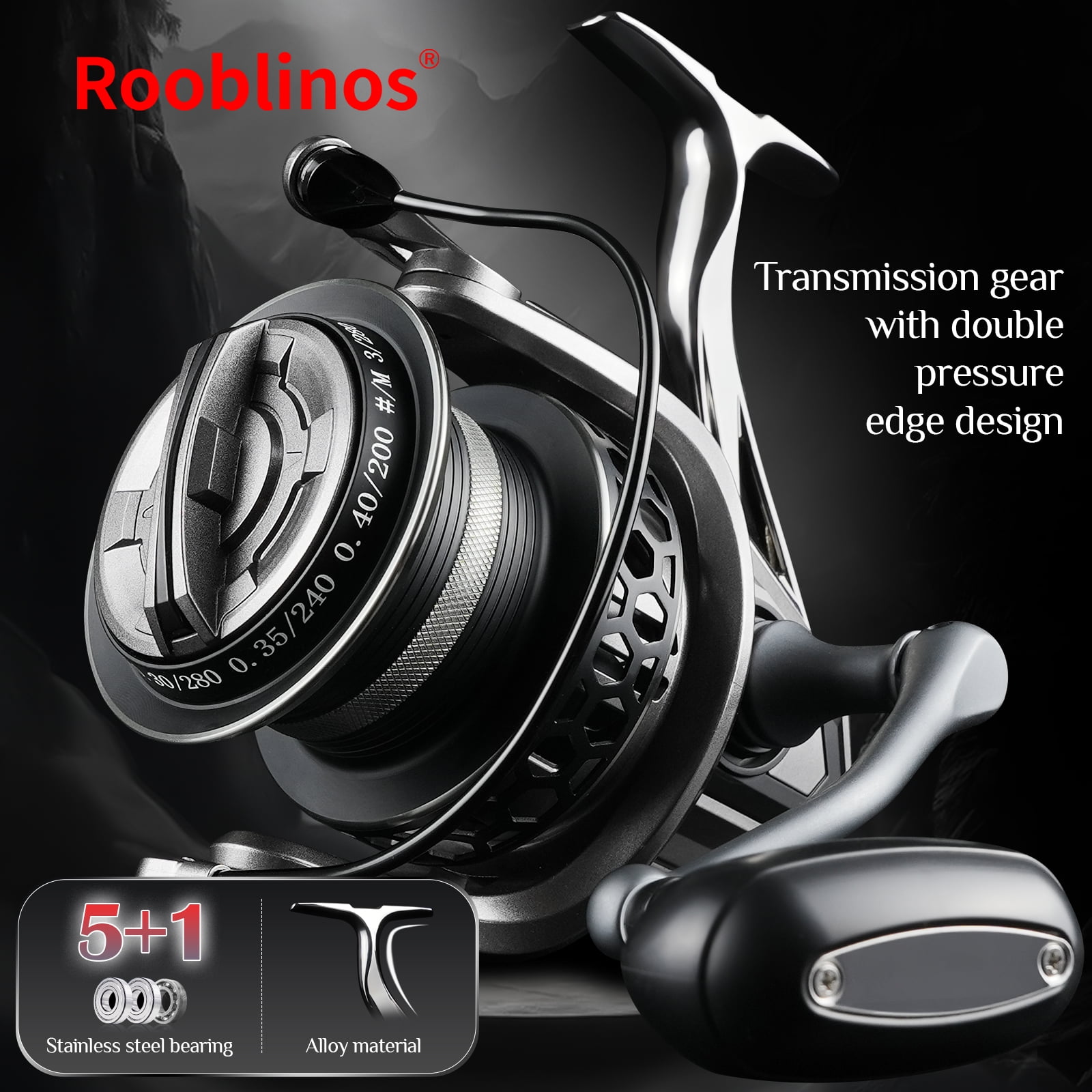 Spinning Reels Ultralight Metal 5.1:1 Gear Ratio 8000-12000 Saltwater Or Freshwater Big Max Drag Fishing Reels