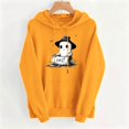 thumbnail image 6 of Naotn Women Drawstring Hooded Pullover Tops Long Sleeve Front Pocket Hoodies Pumpkin Coffee Graphic Loose Fall Casual Shirts, 6 of 6