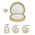 thumbnail image 4 of Smarty 7.5" White w/ Black & Gold Royal Rim Plastic Salad Plates 120ct, 4 of 7