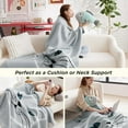 thumbnail image 3 of Cat Super Soft Knit Throw Blanket Warm Fuzzy Lightweight Travel Cozy Cute Blankets All-Season Grey Funny Blanket for Daughter Adults Students Teen Gifts Blanket ch Grey ch, 3 of 7