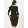 thumbnail image 4 of DARING DIVA Peplum Dress Belted Cocktail Sheath Dress XS Black, 4 of 6