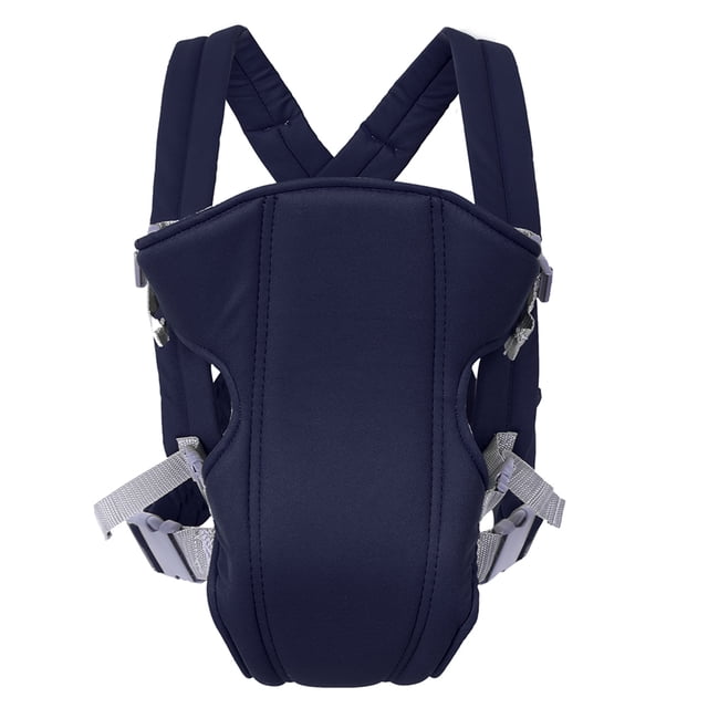 Mochila portabebés para recién nacidos, transpirable, con parte delantera y trasera (azul marino)